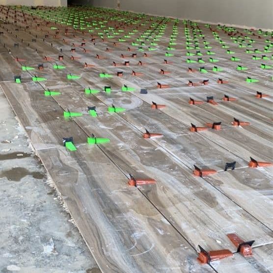 Tile floor installation